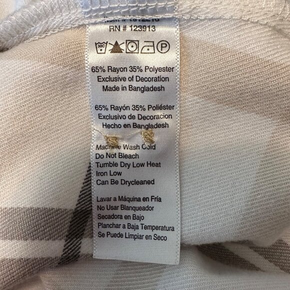 Jachs Girlfriend Womens Cream Plaid Button-Down Shirt Size M Rayon/Polyester - Picture 6 of 8